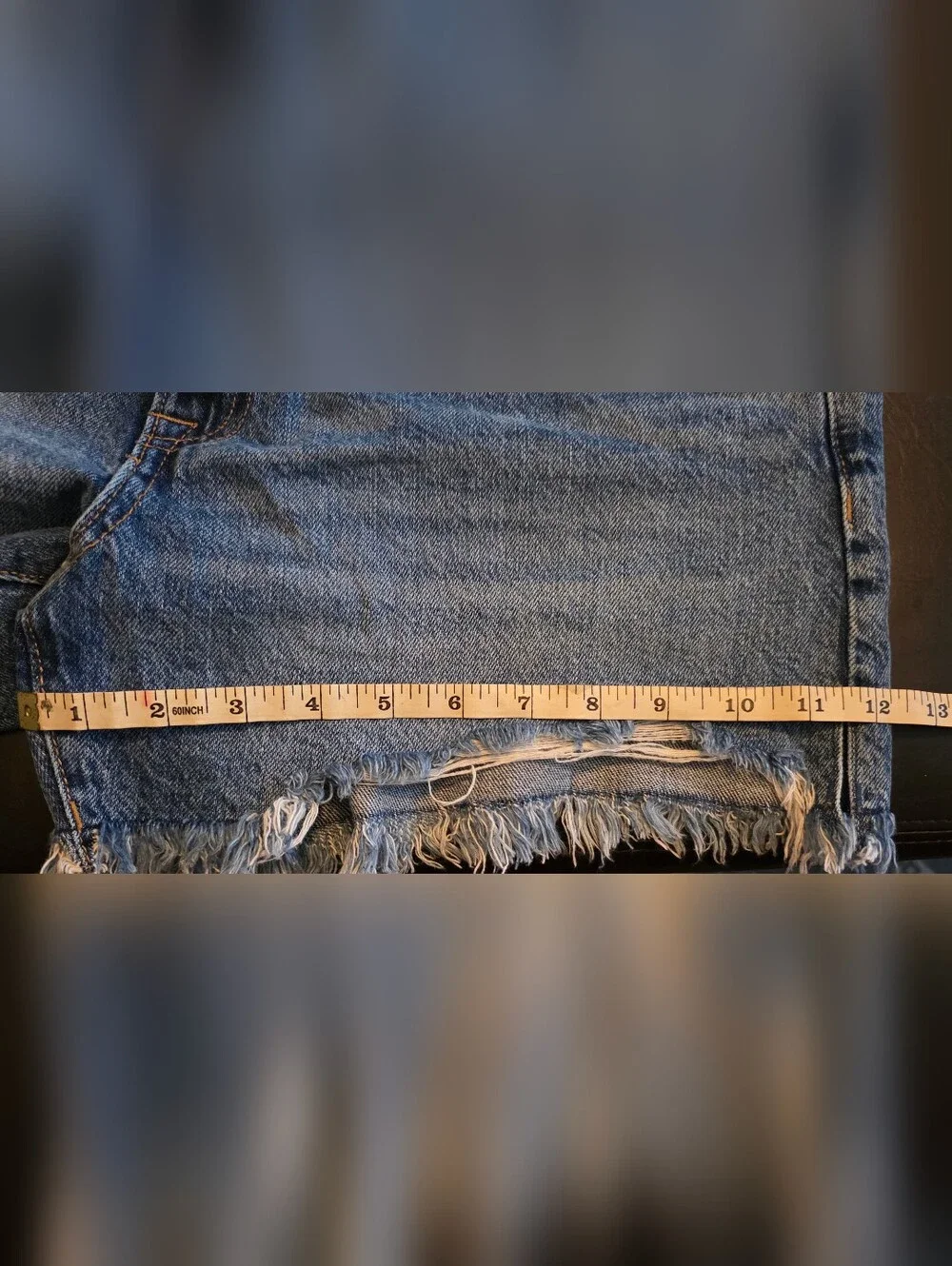 Aeropostale Denim Baggy Shorts in Light Blue with Contrast Stitching